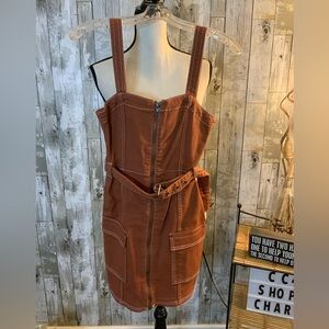 H&M | Dresses | Hm Brown Sheath Mini Dress Sleeveless Square Neck Size Xs |  Poshmark